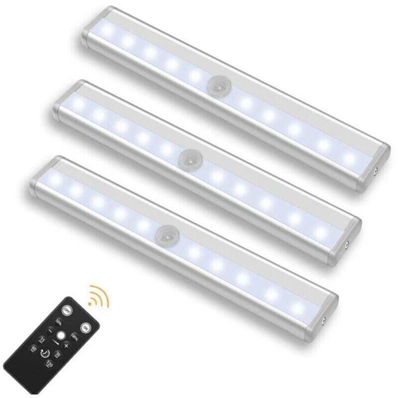 3er-set Kabellose Led-leuchten Mit Fernbedienung – Ideal Für Schlafzimmer, Kleiderschränke Und Vitrinen – Weißes Licht, Batteriebetrieben