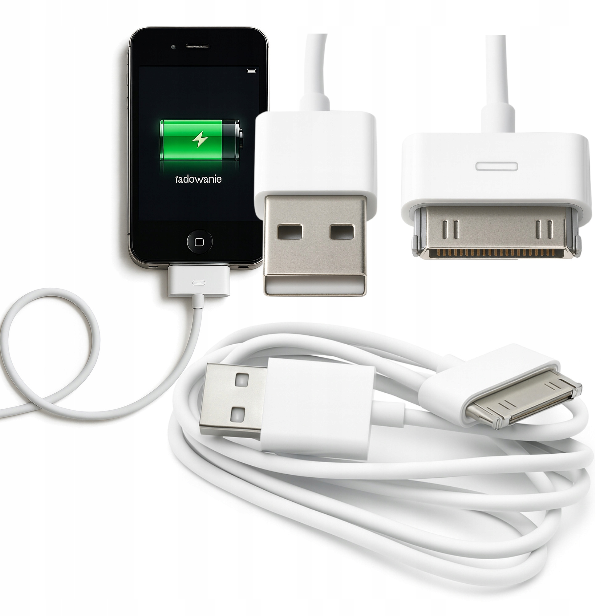 Usb-a-30-pin-kabel Für Iphone 3g, 3gs, 4, 4s, Ipad Und Ipod (ladekabel)