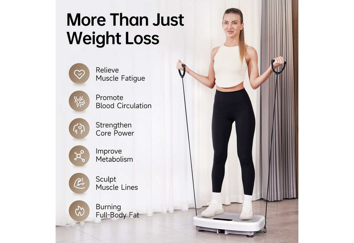 Vibrationsplatte - Joroto - Jv35g - 99 Intensitätsstufen - 5 Voreingestellte Programme - Kabellose Fernbedienung