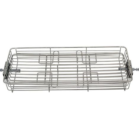 Grillkorb Aus Edelstahl Mit Drehspieß, Fischgrill Für Barbecue, Flacher Grillkorb Für Fleisch, Fisch, Obst Und Gemüse, Brot, Für Grill Und Backofen