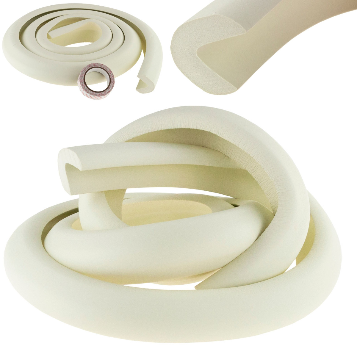 Tg53544-1 Weißes Schaumstoff-schutzband Für Möbelkanten, 200 Cm
