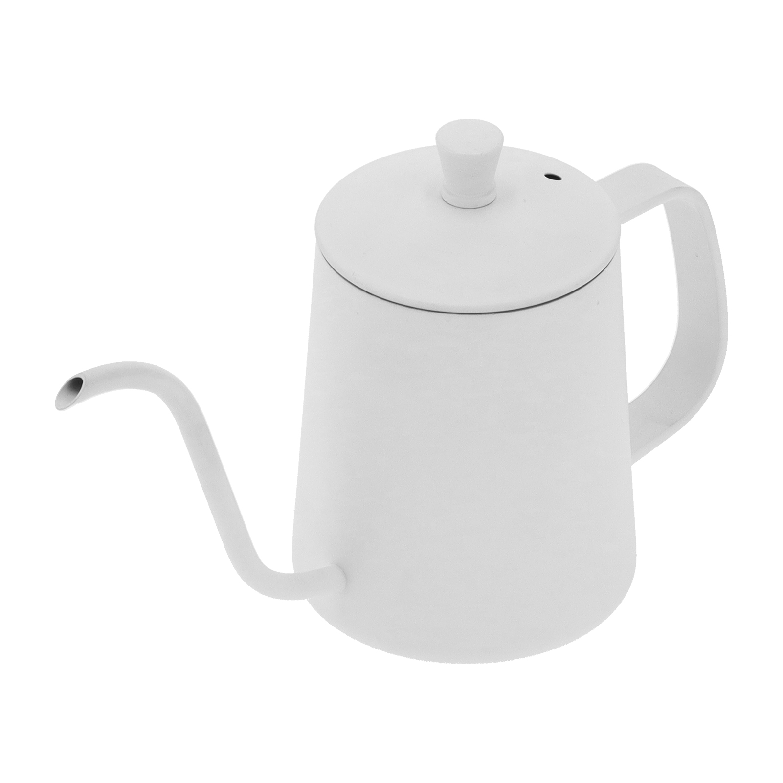 Kaffeekanne Mit Schwanenhals (350 Ml), Teekanne Mit Langem Ausguss Aus Edelstahl 304, Geeignet Für Private Küchen, Büros Und Hotels, Weiß.