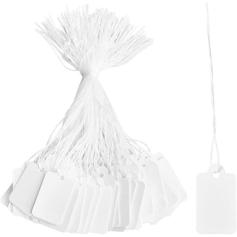 Preisschilder Aus Weißem Papier, 500er-packung, Mini 23 X 14 Mm, Mit Schnur Für Schmuck, Kleidung Und Accessoires – Ulisem