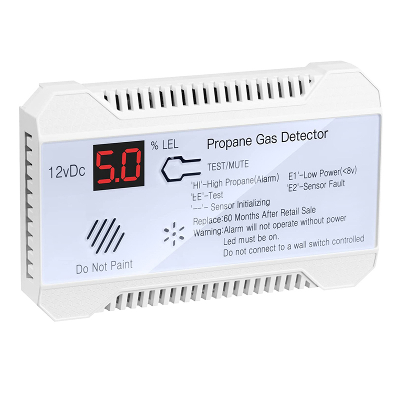Propangasdetektor Für Wohnmobile, Leistungsstarker 85 Db Alarm, 12 V Dc, Mini- Und Kompaktgröße, Weißes Digitaldisplay, Ideal Für Wohnwagen, Wohnmobile Und Reisemobile.