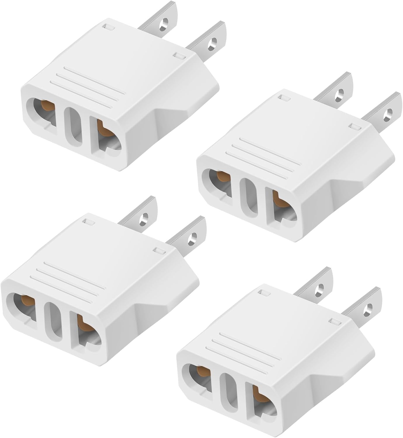 Set Mit 4 Euro-zu-amerika-steckeradaptern, 220-v-zu-110-v-spannungswandler, Reiseadapter Für Usa, Kanada, Mexiko, Typ A, Weiß