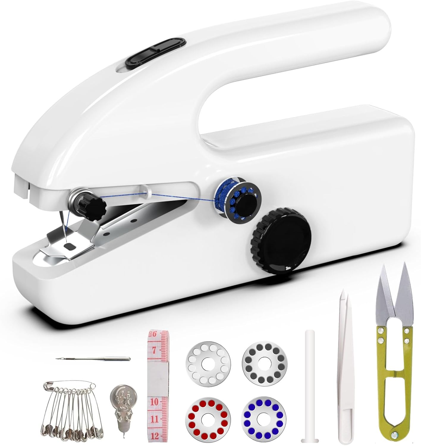 Handnähmaschine, 2-in-1, Mini-nähmaschine, Einfach Zu Bedienen Und Schnell Zu Nähen, Geeignet Für Kleidung, Stoffe, Diy, Zuhause, Reisen, Elektrische Handnähmaschine Für Anfänger