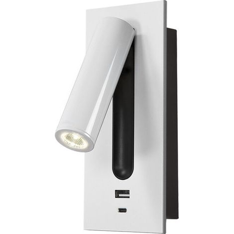 Led-leseleuchte/nachttischlampe Mit Verdecktem Schalter, Typ-c-einbauleuchte, 350° Drehbar, 90° Klappbar, 3 W, 3000 K Warmweißes Licht