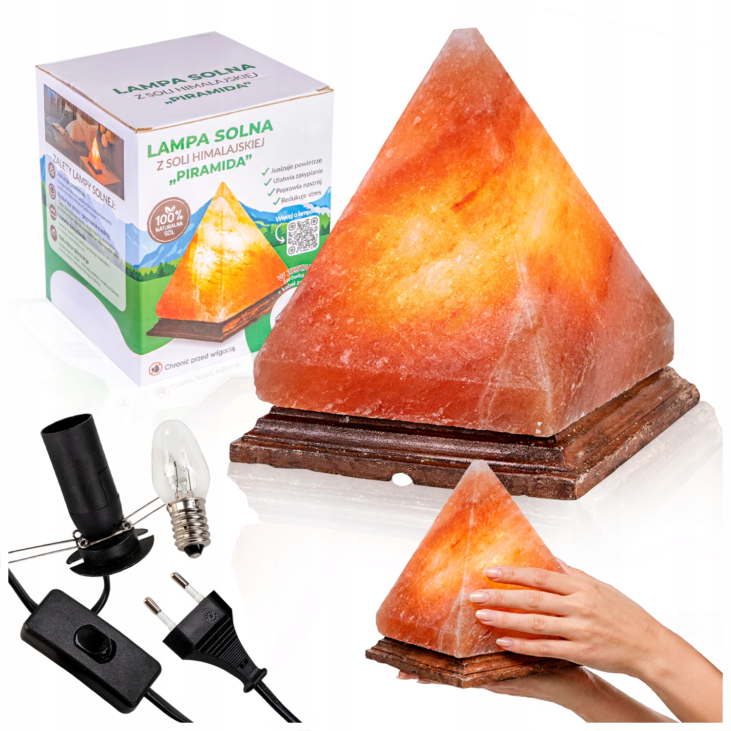 Natürliche Salzlampe - Pyramide - Himalaya-salz, Ionisator