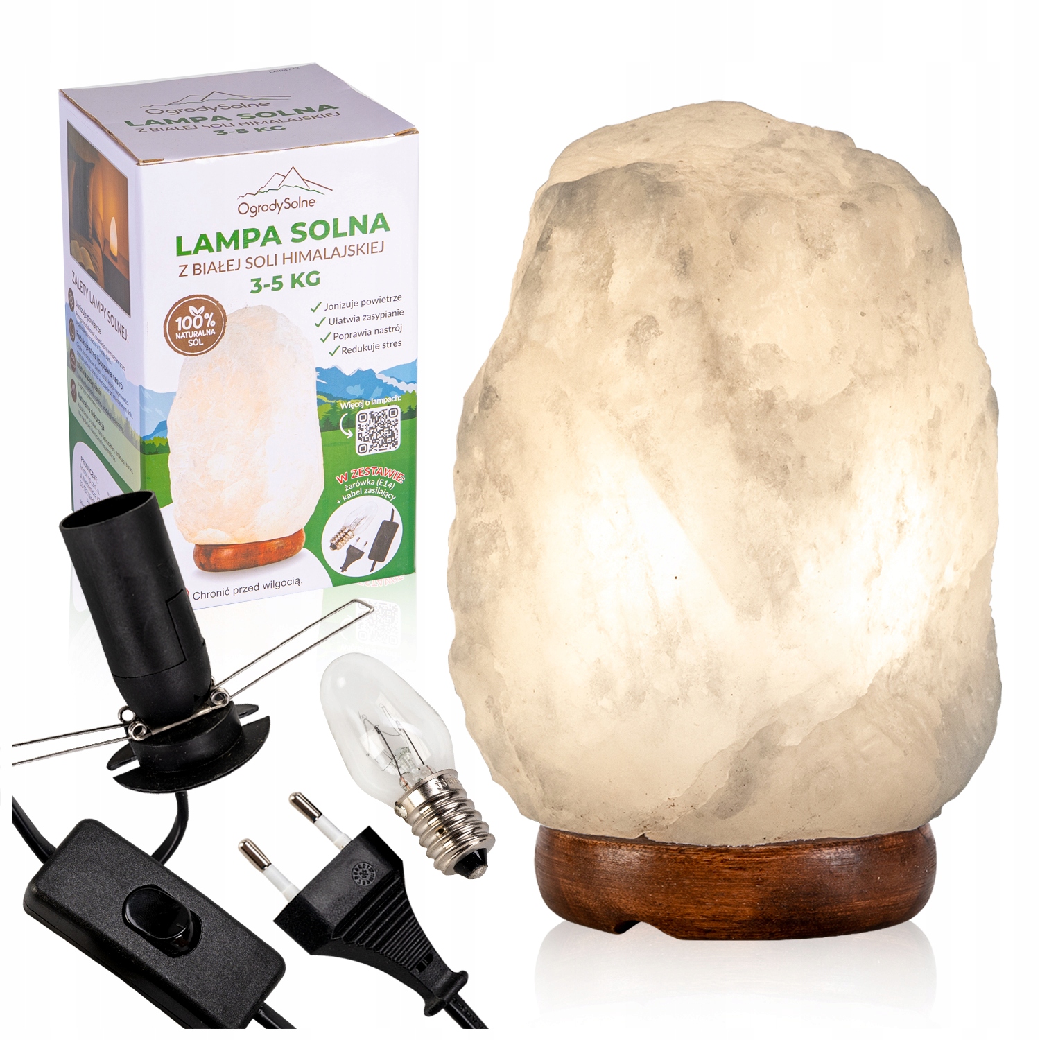 3-5 Kg Himalaya-salzlampe, Luftionisator – Weiß