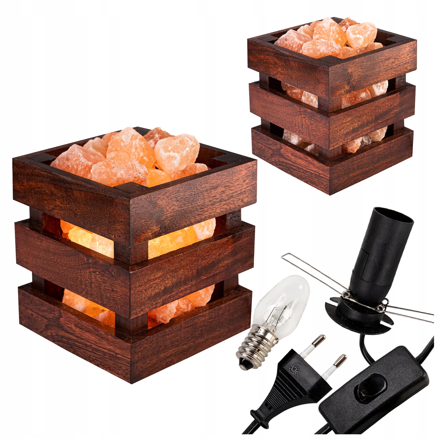 Salzkristalllampe – Naturkorb – Ionisator