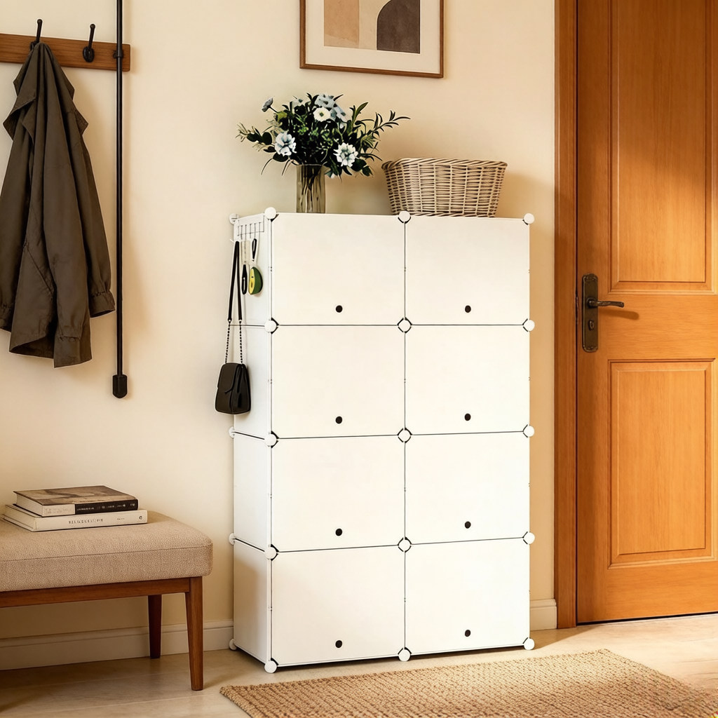 Schuhorganizer Für Das Badezimmer, Kleiderschrank Zur Aufbewahrung, Vielseitige Lösung Für Büro Und Lager – Modular Einstellbare Fächer Und Platzsparend