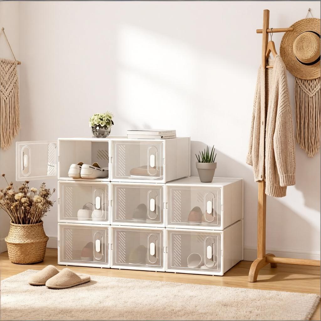 Stackbare Schuhbox – Modulares Aufbewahrungssystem Für Schuhe, Bücherregal, Spielzeugorganizer, Kleider- Oder Badezimmer-schrank (set Mit 8 Boxen)