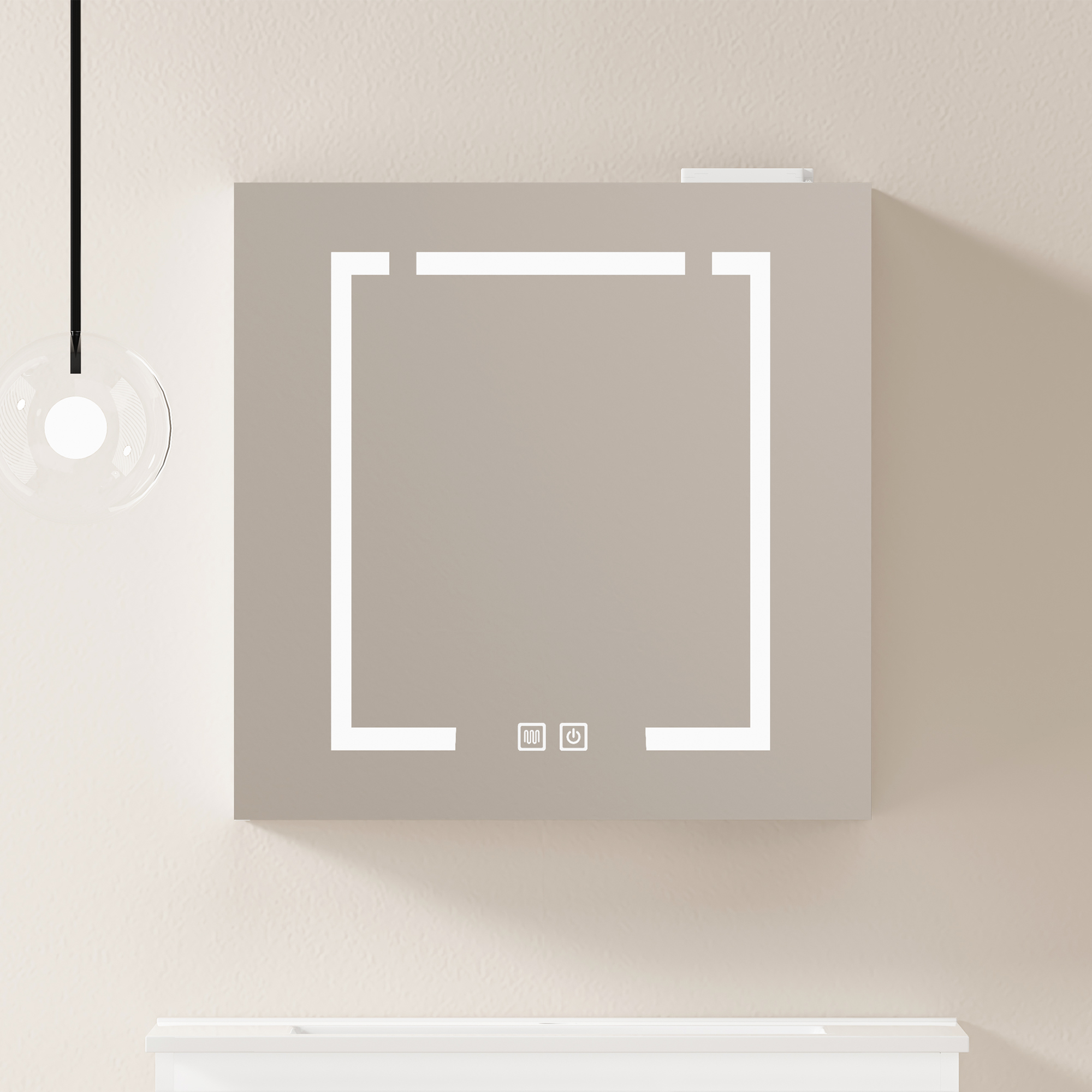 Eleganter Led-kleiderschrank Mit Spiegel, 60 Cm, Wandmontiert Mit Integriertem Stauraum Für Bad, Wohnzimmer Und Schlafzimmer