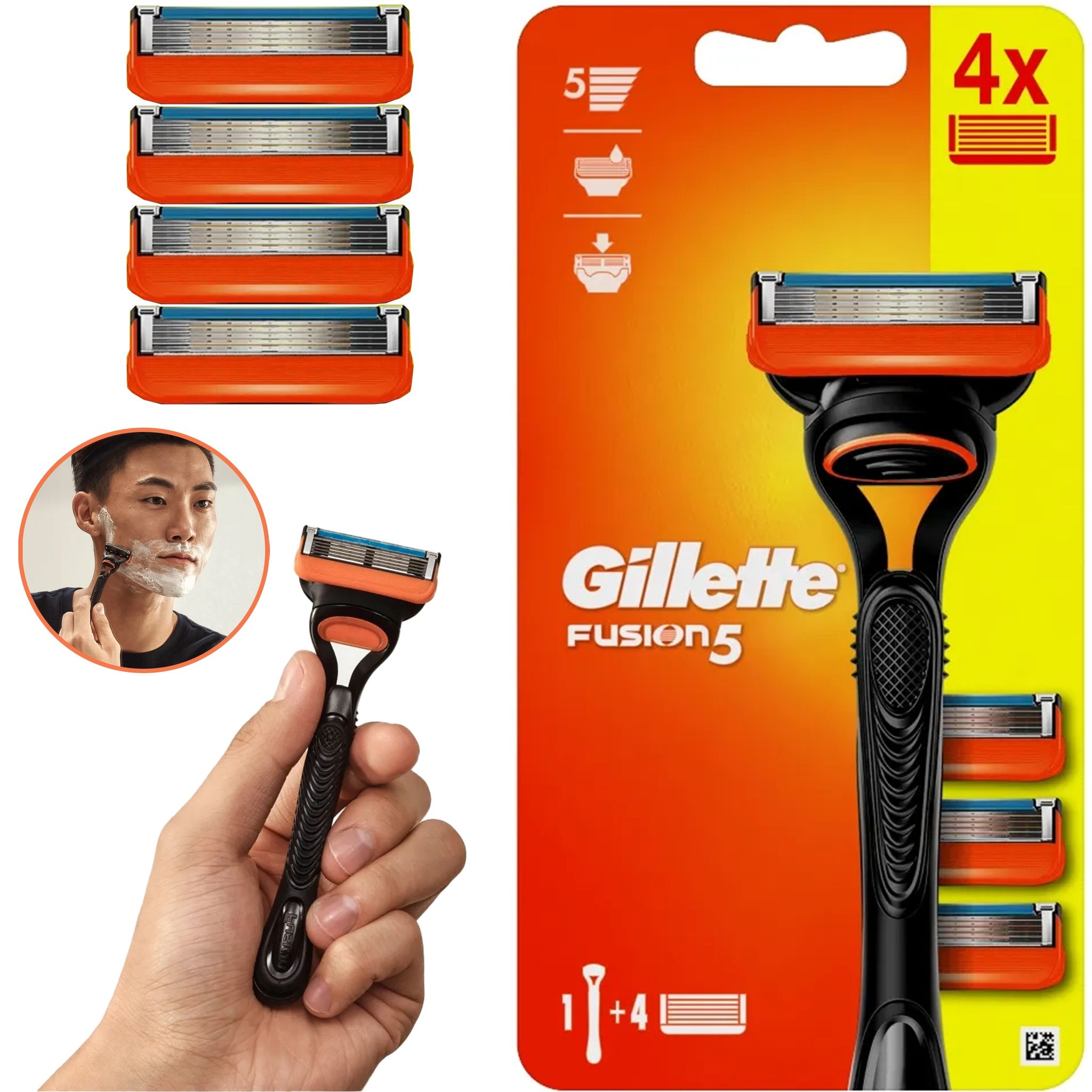 Gillette Fusion5 Herrenrasierer Plus 4 Ersatzklingen