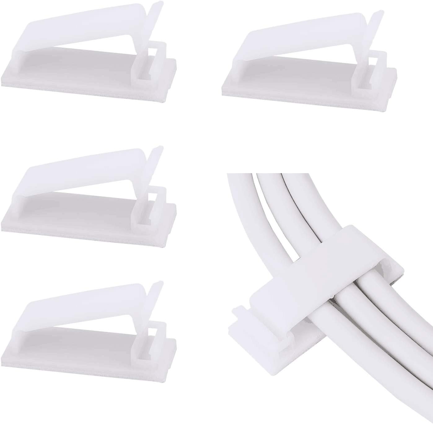 50 Selbstklebende Kabelmanagement-clips, Verstellbare Kabel-organizer, Selbstklebende Befestigungsclips Für Ethernet-kabel Für Tv, Pc, Laptop, Heimbüro (weiß)