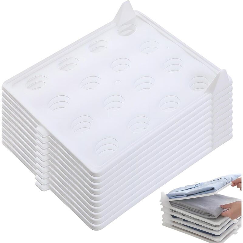 Schubladenorganizer Für T-shirts Und Hemden – 10-teiliges Stapelbares Set, Ideal Zum Organisieren Von Kleidung In Ihrer Ankleide Oder Ihrem Kleiderschrank.