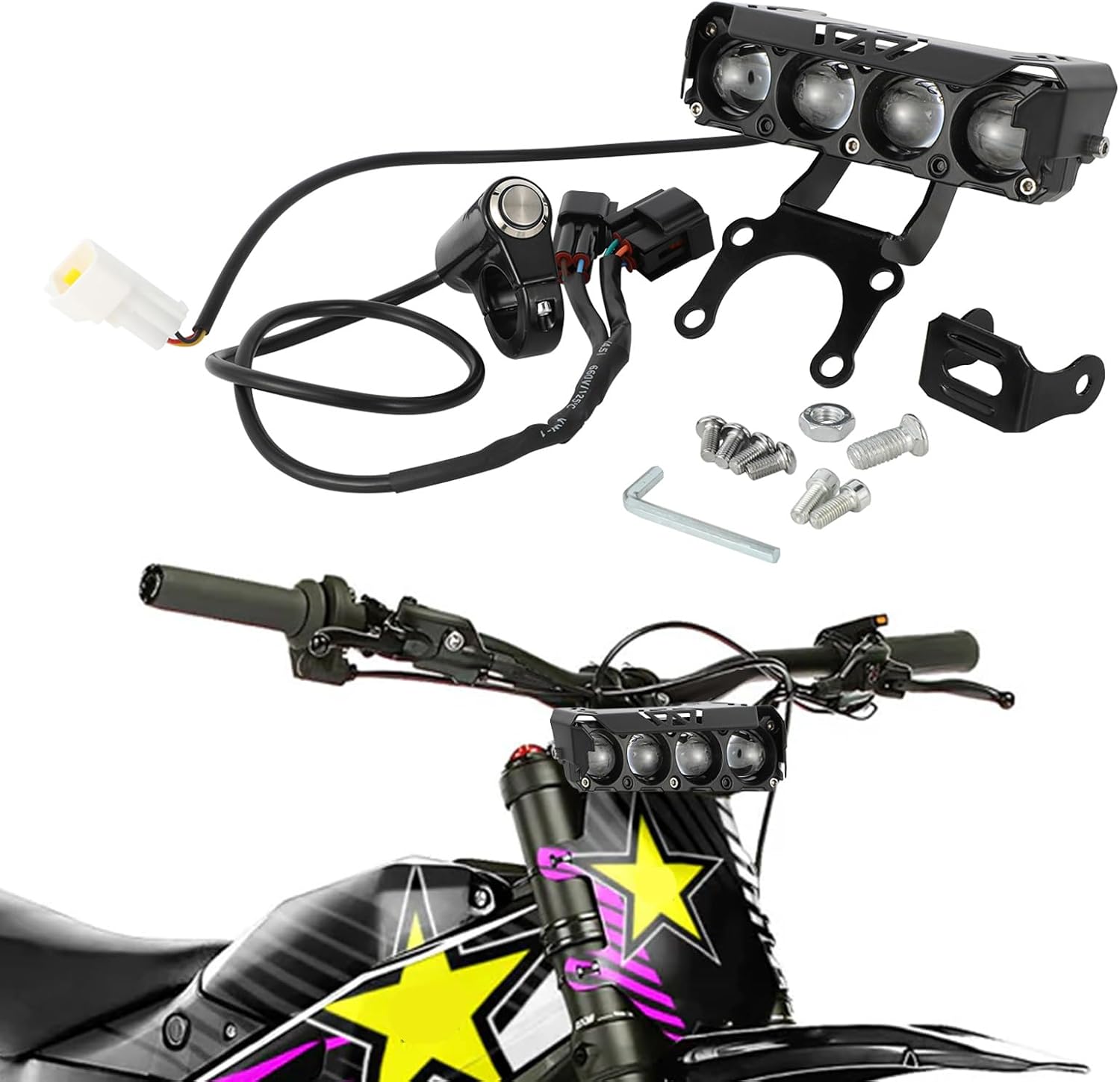 Frontscheinwerferleiste Für Motorräder, Plug-and-play-scheinwerferset, Zusatzscheinwerfer Mit Schalter Und Halterung Für Talaria Sting Mx3 / Mx4 / Mx5