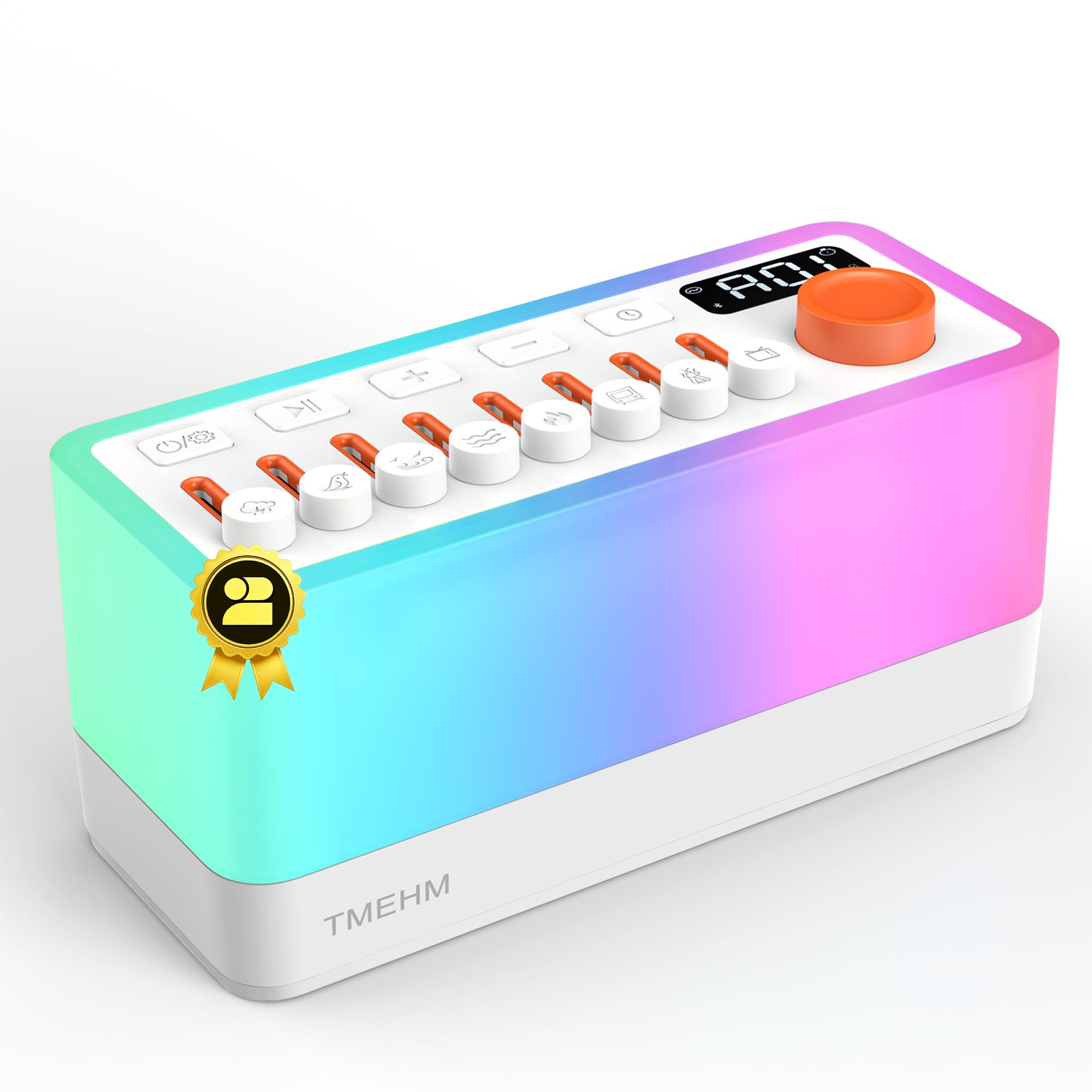 3-in-1 Schlafgeräuschmaschine Mit 8 Mischbaren Naturgeräuschen, Tragbarem Bluetooth-lautsprecher Und 12-farbigem Nachtlicht, Weißem Rauschen, Schlaftimer Und Atemübungen Für Babys, Kinder Und Erwachse
