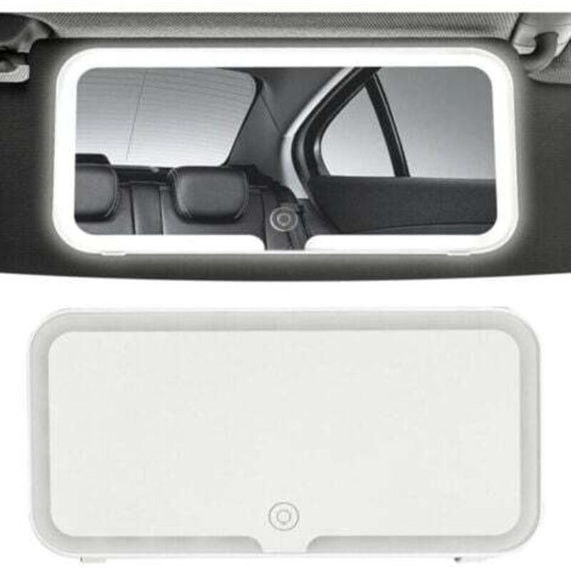 [niemals Verwendet] Led-schminkspiegel Für Die Sonnenblende Im Auto, Usb-ladefunktion, Reise-schminkspiegel Mit 3 Beleuchtungsmodi, Tragbarer Auto-rückspiegel