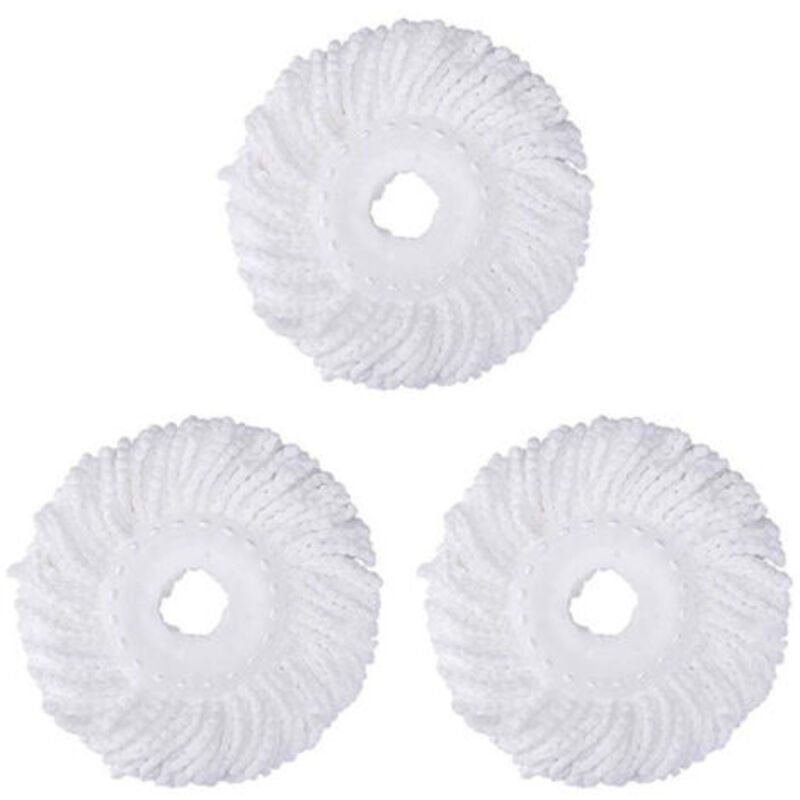 [niemals Verwendet] 3-teiliger Ersatzkopf Für Weißen Rotationsmopp, Baumwollkopf Für Mikrofasermopp, 16 Cm Universal-mopptuch