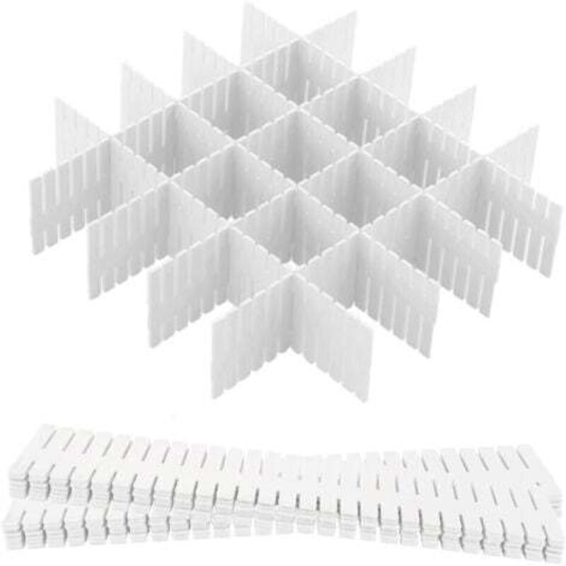 [niemals Verwendet] Set Mit 16 Verstellbaren Schubladeneinsätzen, Verstellbare Schubladeneinsätze, Für Unterwäsche, Socken, Kosmetik, Schlafzimmer, Büro (32 X 7 Cm)