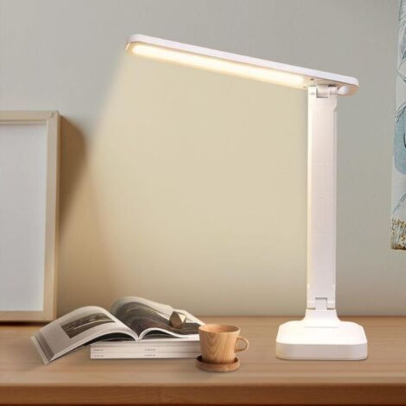 [niemals Verwendet] Led-tischleuchte, Faltbar, 3 Farbtemperaturen, Usb-ladefunktion, Touch-bedienung, Mit Augenschutz, Ideal Für Kinder Zum Lernen, Arbeiten Und Fürs Büro.