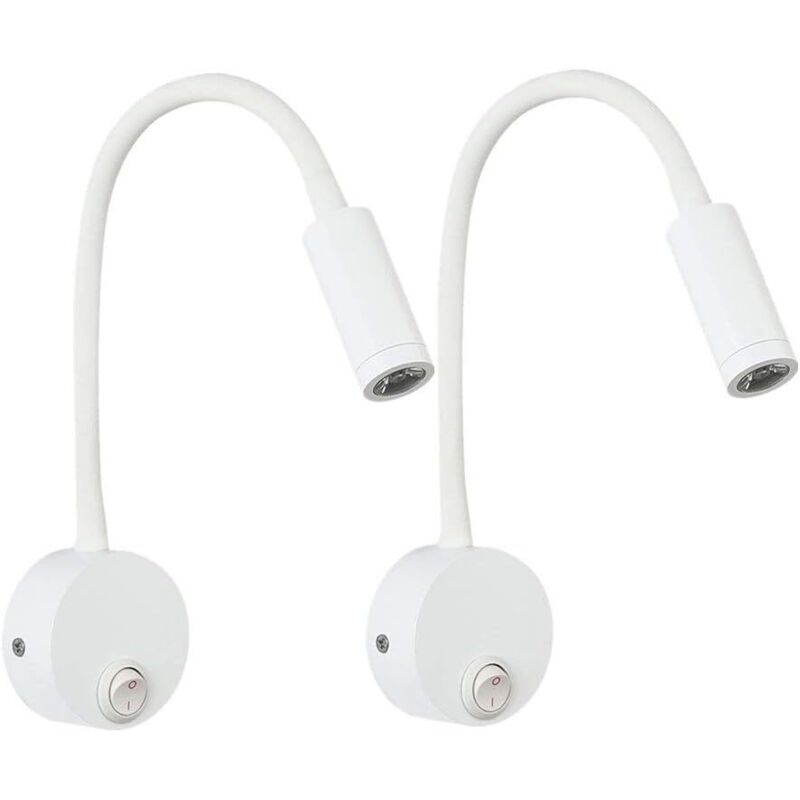 [niemals Verwendet] 2-teilige Led-wandleselampe, Weiß, Warmweißes Licht, Schreibtischlampe Mit Augenschutz, Nachttischlampe Mit Schalter
