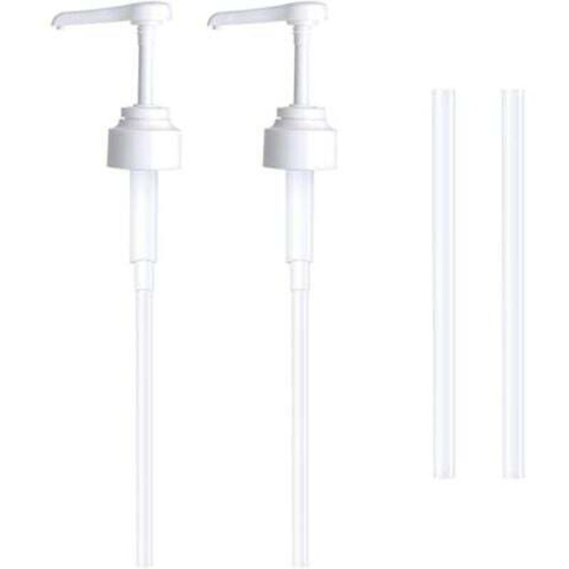 [niemals Verwendet] Set Mit 2 Leeren 5-liter-pumpflaschen (weiß), Wiederverwendbare 38 Cm Kunststoff-ersatzflaschen Für Badezimmerflüssigkeiten Und Gewürze