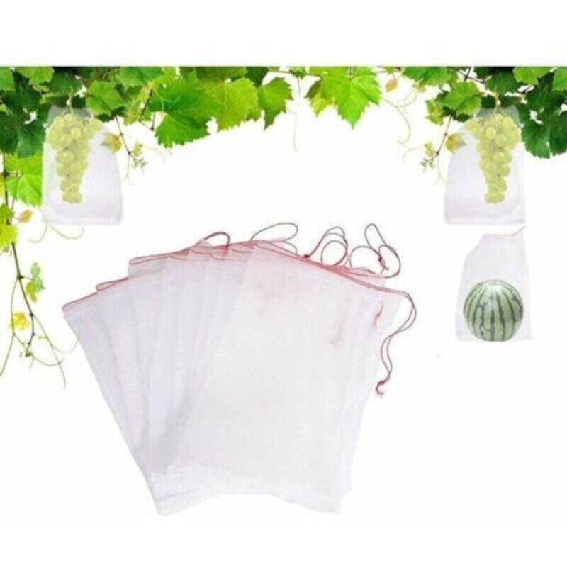 [niemals Verwendet] 100er-pack Insektennetze, Nylon-gartenschutznetze, Wiederverwendbare Obst- Und Pflanzenschutzbeutel, Vogelsichere Traubenbeutel Mit Kordelzug, 15 X 10 Cm