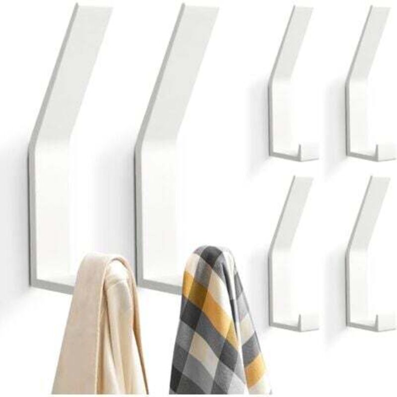 [niemals Verwendet] (weiß) 6 Stück Kleiderhaken, Moderne Garderobenhaken Für Jacken, Mäntel, Kleidung, Schals, Handtaschen Und Mehr