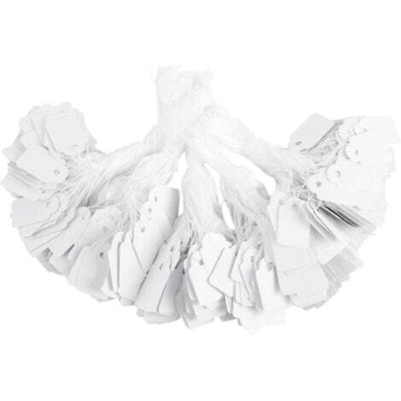 [niemals Verwendet] 500 Preisschilder Aus Papier (weiß, 1,5 X 2,5 Cm), Unbedruckte, Gravierbare Preisschilder Mit Umhängeband, Geeignet Zum Verpacken Von Hochzeitsgeschenken, Kleidung Und Schmuck