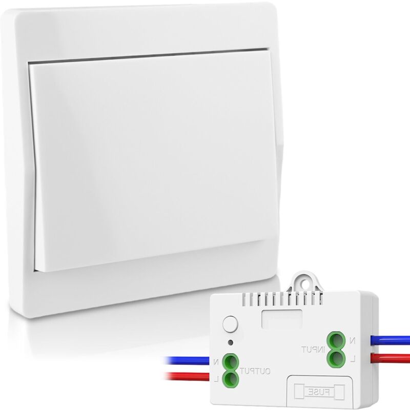 [niemals Verwendet] Funkschalter 90–250 V, Funk-wandschalter, Keine Batterie Erforderlich, 50 M Reichweite, Wasserdicht (1 Empfänger + 1 Schalter)