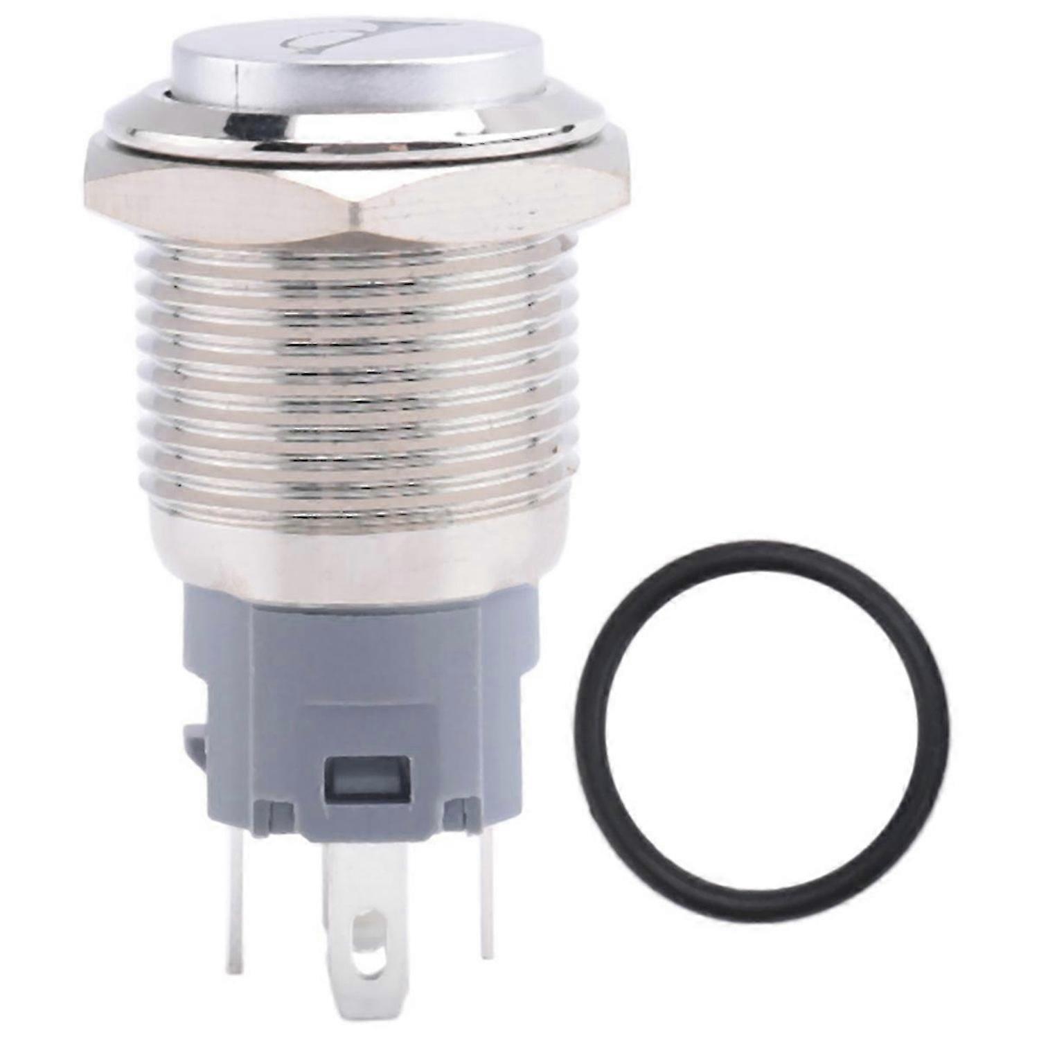 12v 16mm Auto-led-licht-momentalhupenknopf Metallschalter Druckknopf Blau