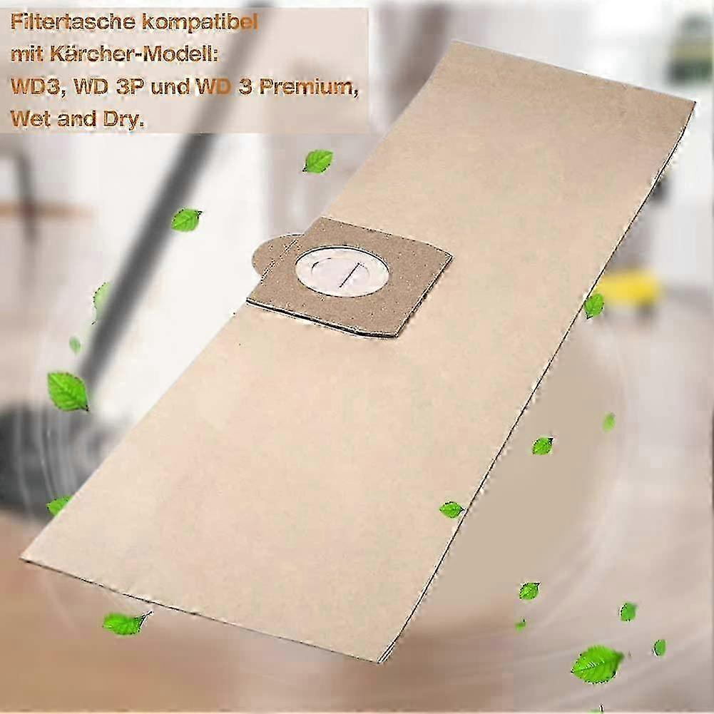 10er-pack Papierfilter-staubbeutel 6.959-130.0 A 2201/2204/2504 Für Wd3 Wd3p Nass- Und Trockensauger Re Szrh