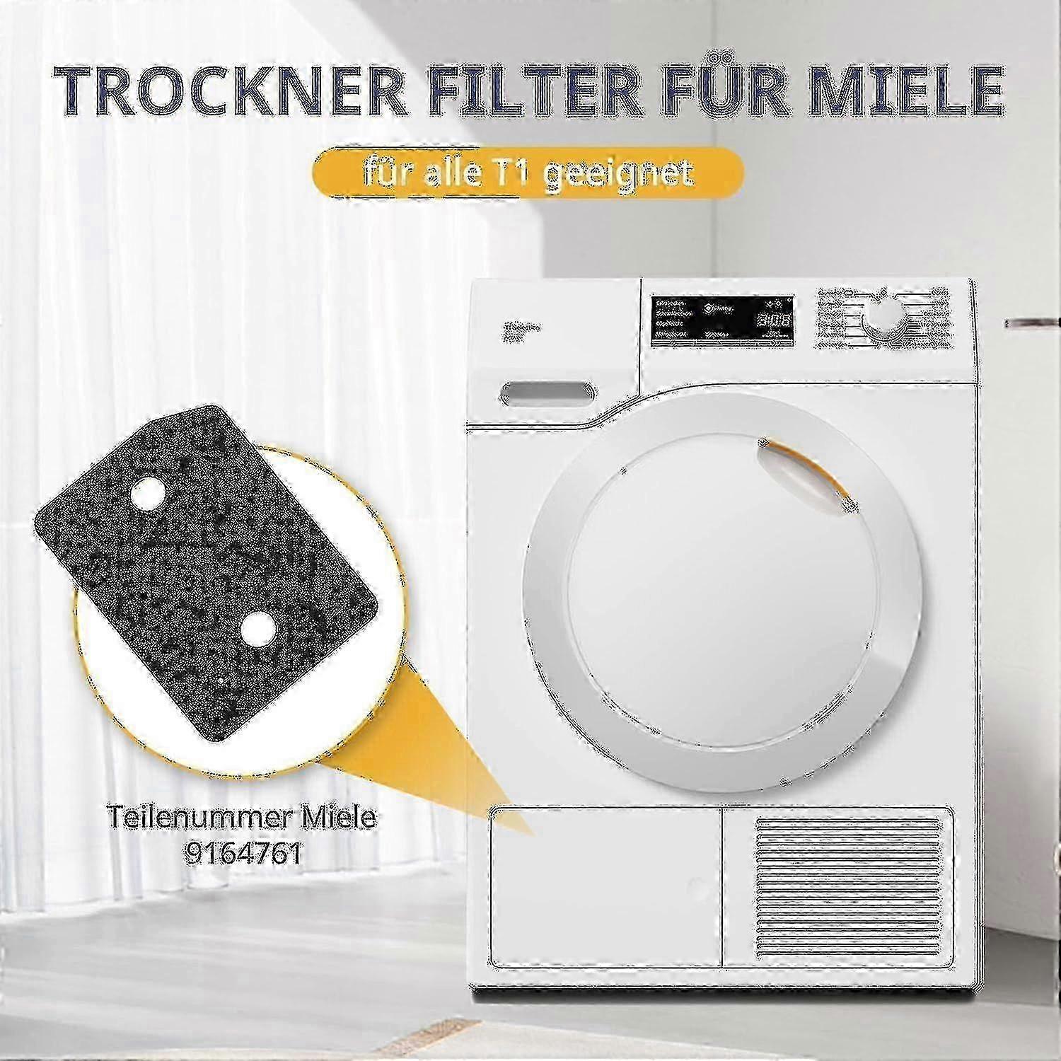 Miele T1 Trocknerfilter 9164761 - 4 Stück Ersatz-schaumstofffilter 207x157x30mm Edition 0620