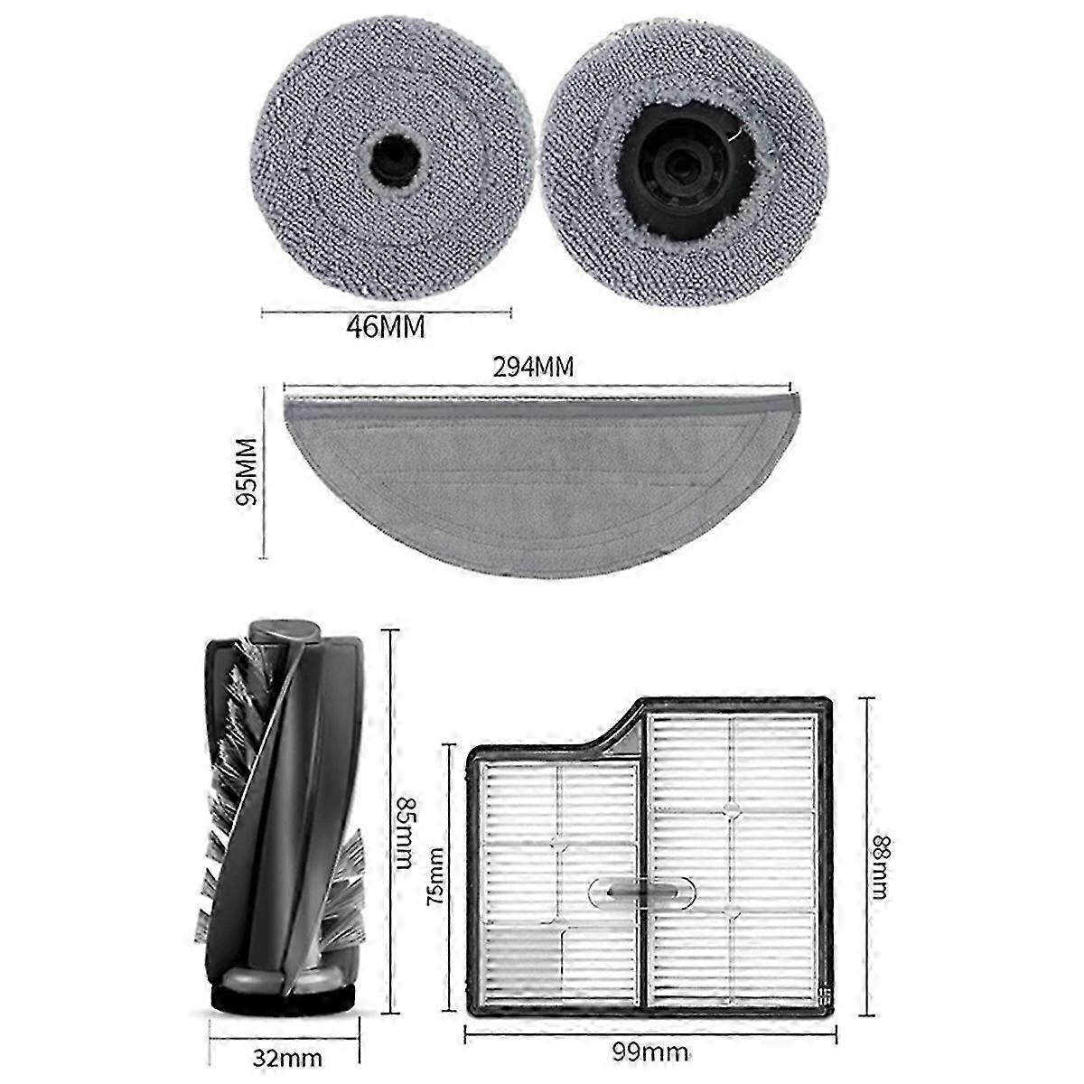 Für Roborock Saros 10/ Roborock S9 Maxv Ultra Dual Main Brush Mop Pad Edition 0621