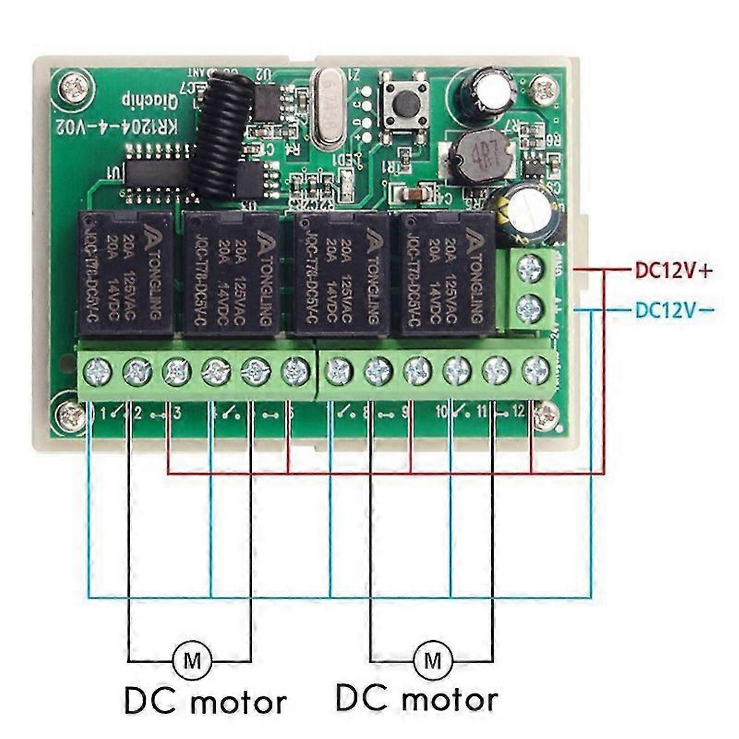 Dc12v 24v 4ch Fernbedienungsschalter 433m Empfangssteuerung Vierwege-relaismodul