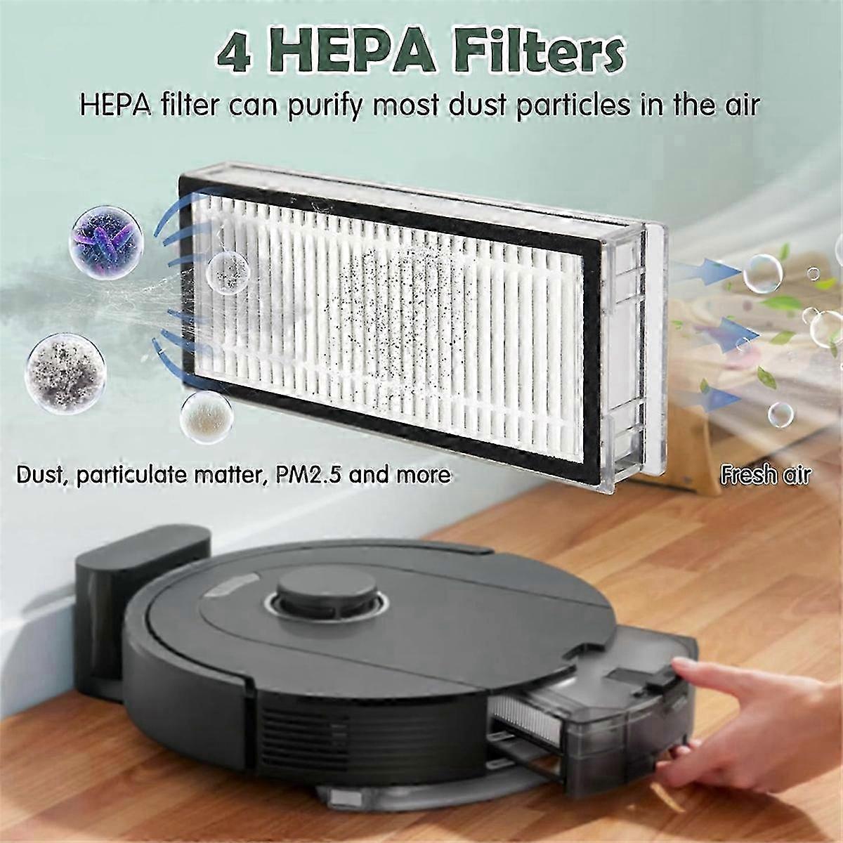 Für Q5 Pro / Q5 Pro+ / Q8 Max / Q8 Max+ Saugroboter Hauptseitenbürste Hepa-filter Wischtuch D Edition 0710