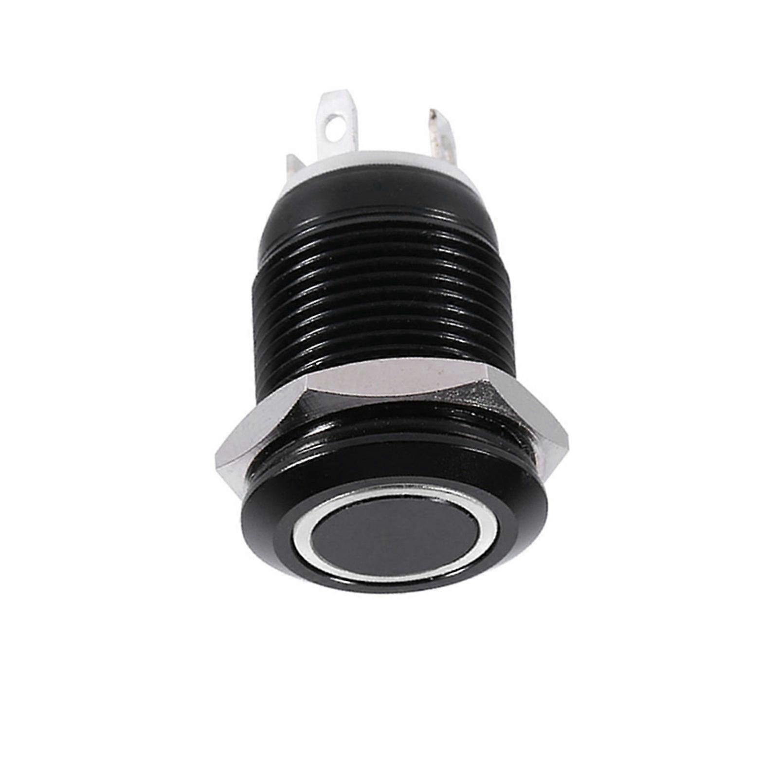 12-mm-led-licht-momentan-drucktaster Für Autos, Kippschalter, Schwarzes Gehäuse, 2 A