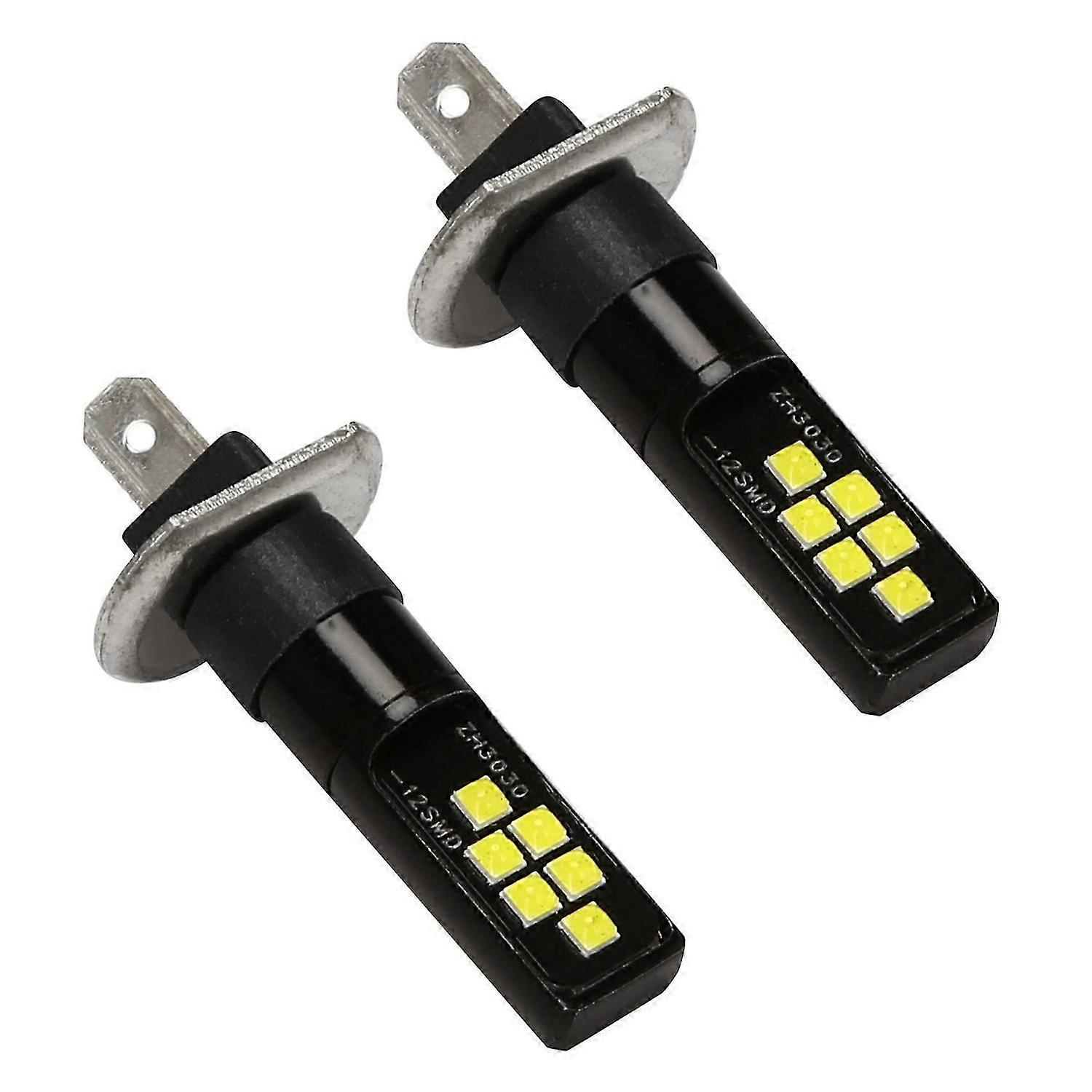 2 Stück H1 Led-autolampen 12v-24v 12smd 3030 Chipsatz, W5w Glühbirne 194 Led-lampe Für Nebelscheinwerfer Weiß