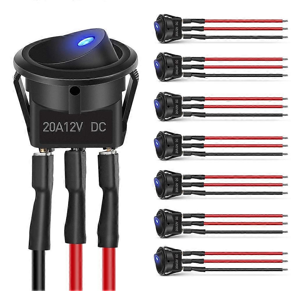 Stück 12v 20a Runder Blauer Led-kippschalter Mit 24 Drähten
