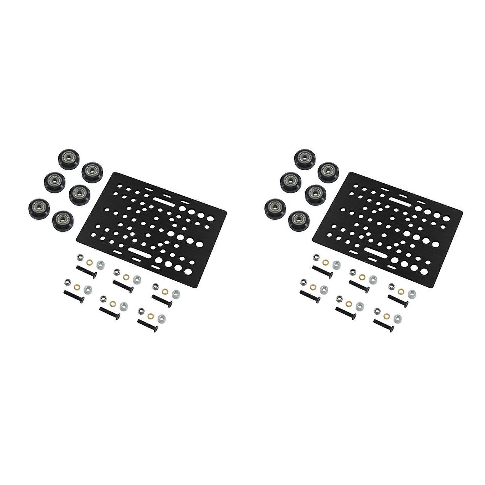 2x V-nut-portalplatten-set 20-80 Mm Mit V-nut-vollrad-pom-kit Für Profile, Cnc-maschinenteile, 3d-druckerteile