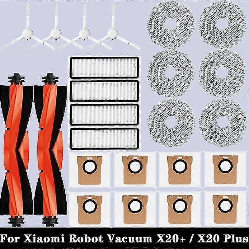 Ersatzteile Und Zubehör Für Xiaomi Saugroboter X20+ / X20 Plus: Hauptbürste, Seitenbürste, Hepa-filter, Wischtuch, Staubbeutel (17-teilig)