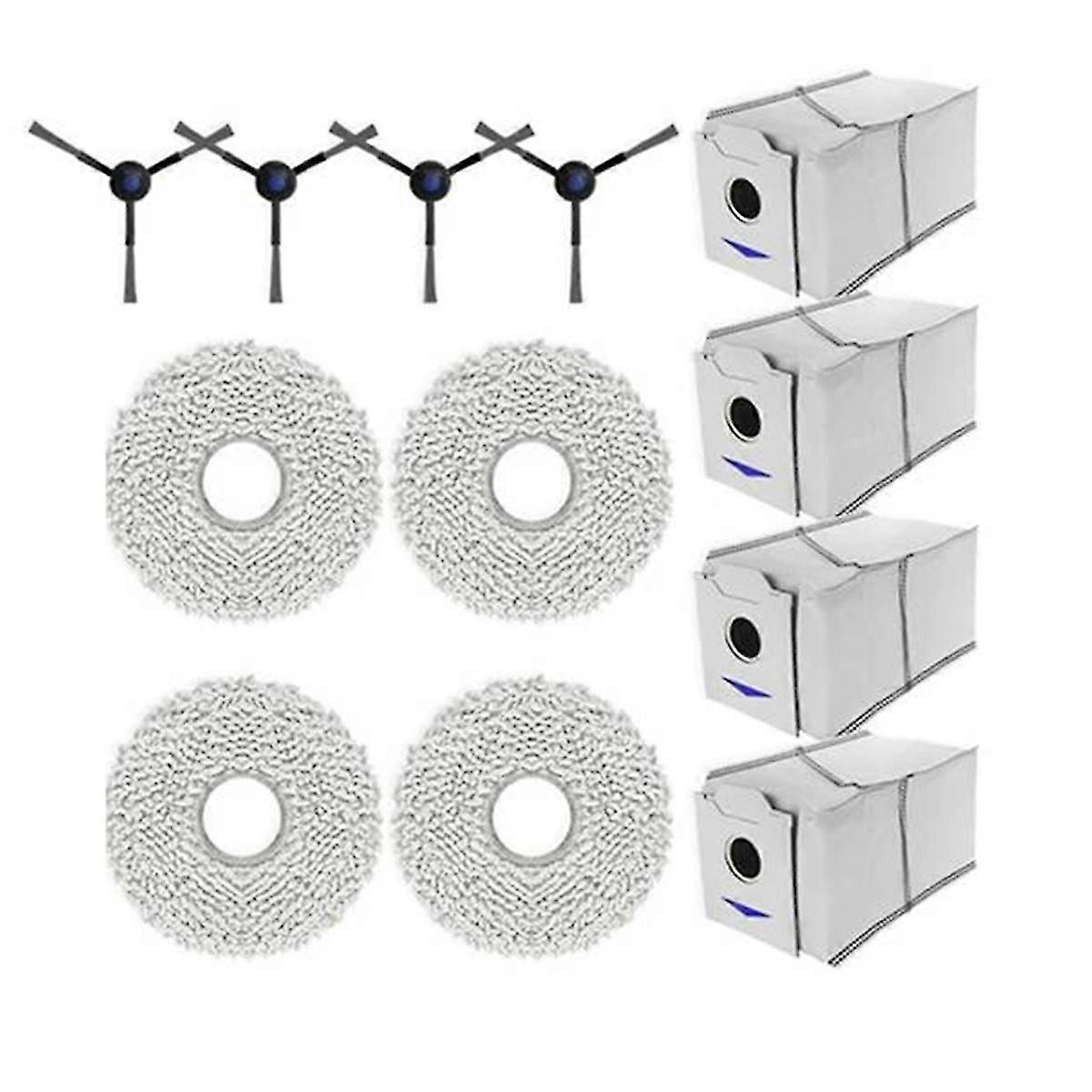 12 Stück Ersatzbürsten, Staubbeutel Und Tuch Für Ecovacs Debot N30 Omni / N30 Pro Omni Staubsauger Edition 0718