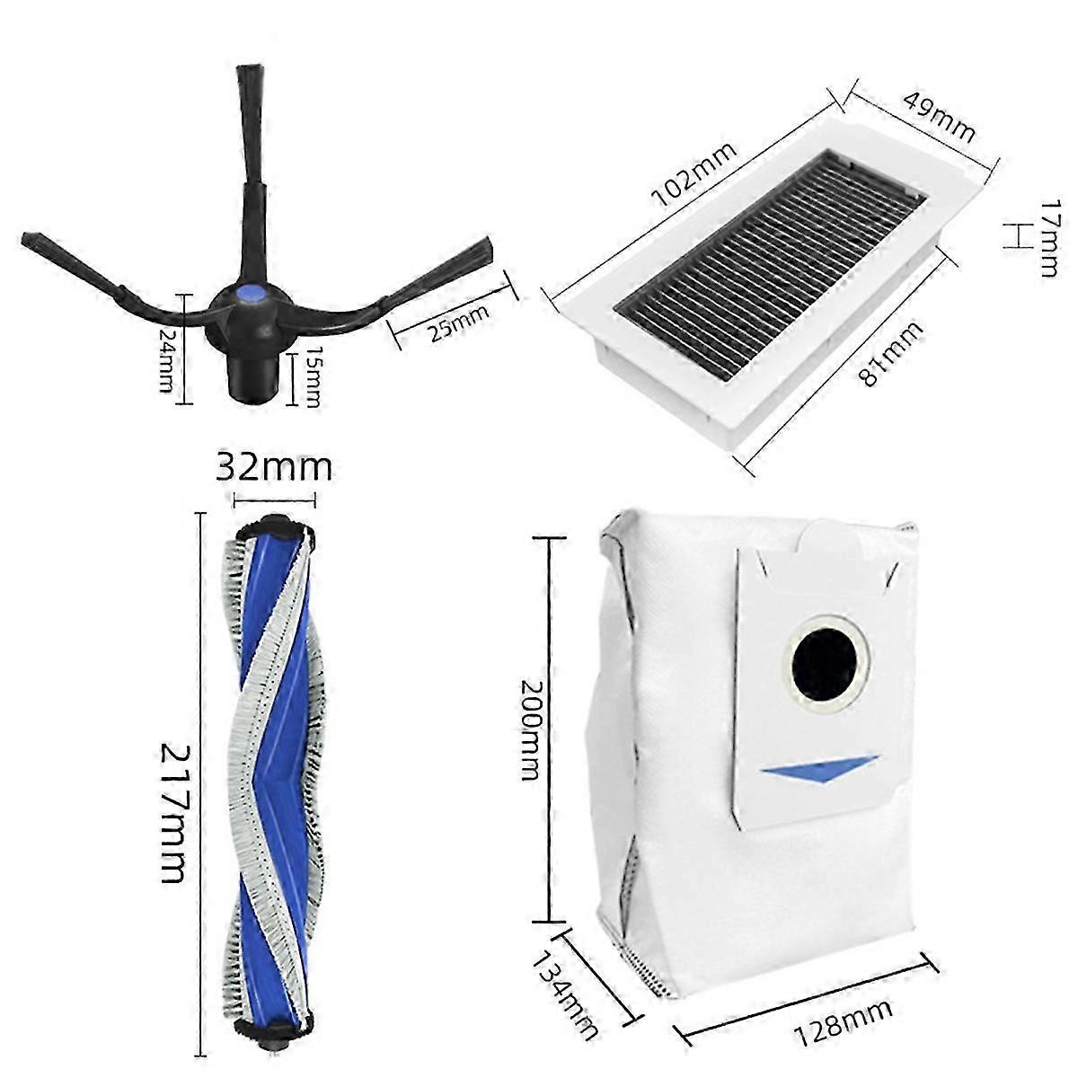 Für Ecovacs Sweeper X5 Pro Haupt- Und Seitenbürste, Geschirrtuch, Staubbeutel, Filter, Staubsaugerzubehör, Edition 0709