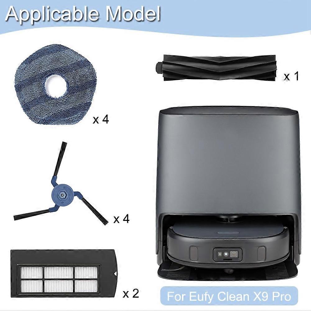 Für Eufy Clean X9 Pro Teile Zubehör Hauptseitenbürste Hepa-filter Wischtuch Ersatz()