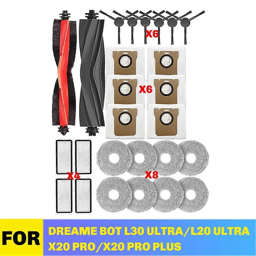 Passend Für Dreame Bot L30 Ultra/l20 Ultra/x20 Pro/x20 Pro Plus Teile Hauptbürste Seitenbürste Wischtuch Staubbeutel Filter Zubehör()