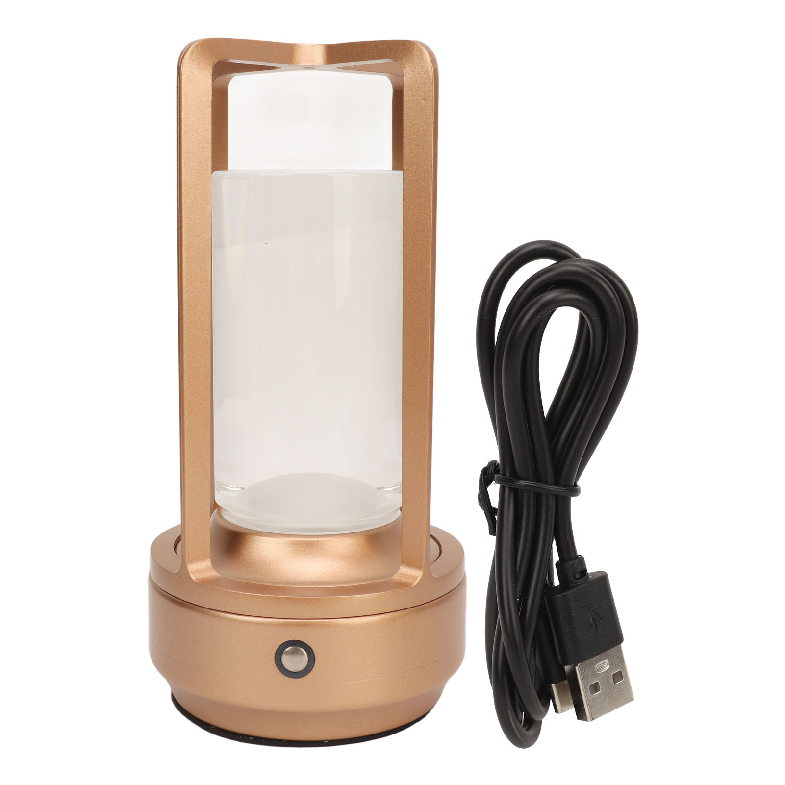 Ortmia Kabellose Schreibtischlampe, Roségold-kristall, 18 Cm, Usb-aufladbar, Touch-steuerung