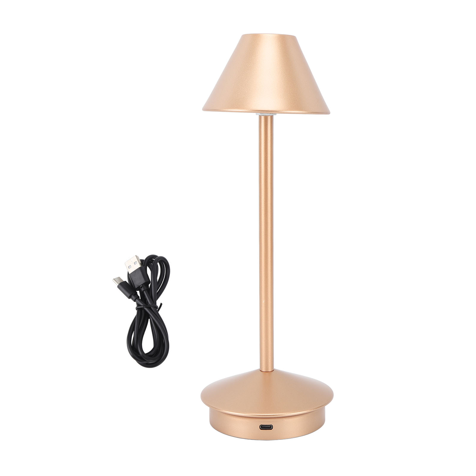 Moderne, Kabellose Schreibtischlampe Aus Eisen, Per Touch Dimmbar In 3 Farben, Roségold, 2000-mah-akku, 30 Cm Hoch