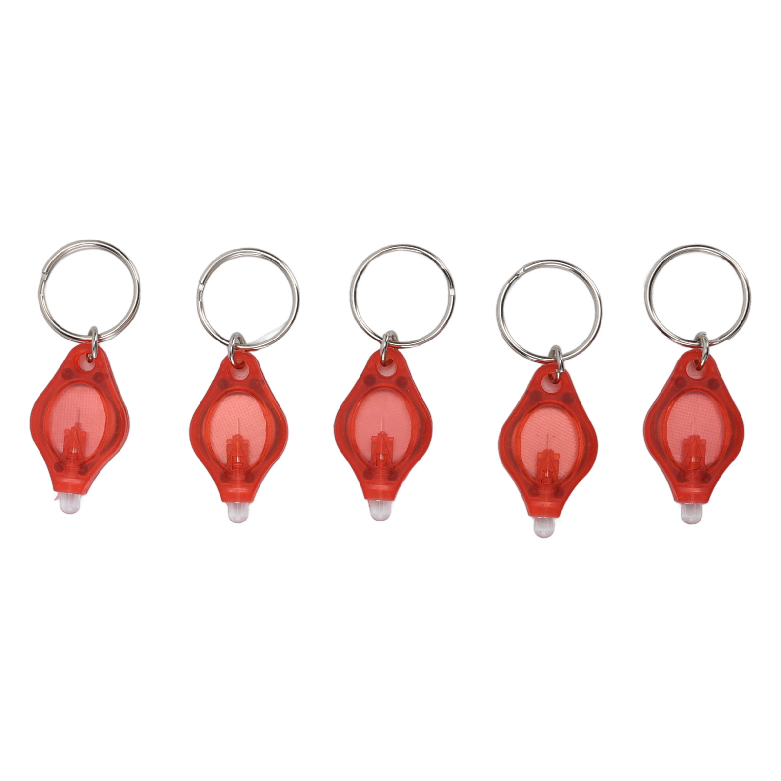 Lot De 5 Mini Lampes Led Rouge Porte-clés Détecteur Bijoux Documents Abs Compact Pile Intégrée Usage Pro Et Quotidien